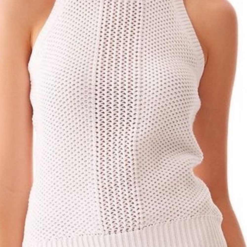 Lilly Pulitzer Gemma knit sweater halter white EUC